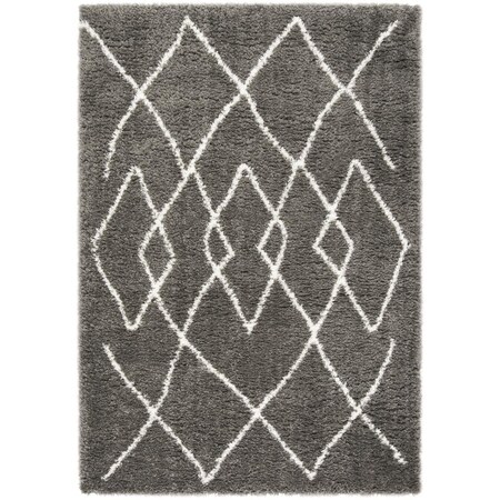 Safavieh 5 ft. 3 in. x 7 ft. 6 in. Bohemian Flokati Shag 900 Power Loomed Area Rug Charcoal & Ivory FLK965H-5